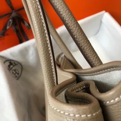 Hermes Garden Party 30 Bag In Grey Clemence Calfskin