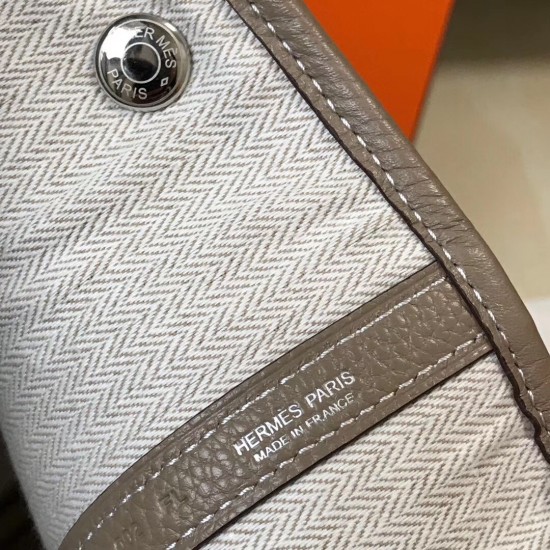 Hermes Garden Party 30 Bag In Grey Clemence Calfskin