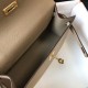 Hermes Kelly Pochette Bag In Gris Tourterelle Epsom Leather