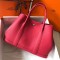 Hermes Garden Party 30 Bag In Rose Red Clemence Calfskin