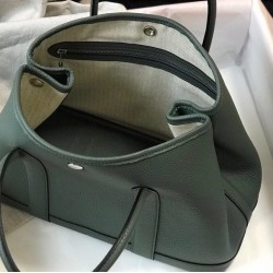 Hermes Garden Party 30 Bag In Vert Amande Clemence Calfskin