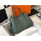 Hermes Garden Party 30 Bag In Vert Amande Clemence Calfskin