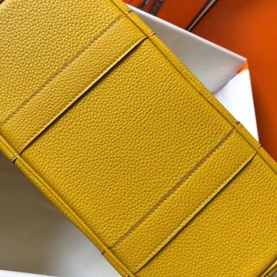 Hermes Garden Party 30 Bag In Yellow Clemence Calfskin