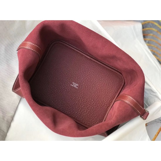 Hermes Picotin Lock 22 Bag In Bordeaux Clemence Leather