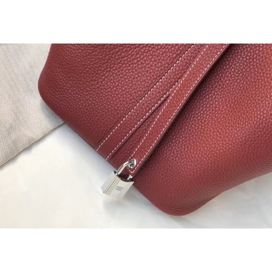 Hermes Picotin Lock 22 Bag In Bordeaux Clemence Leather