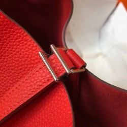 Hermes Picotin Lock 22 Bag In Red Clemence Leather