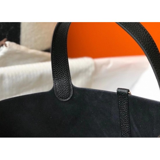 Hermes Picotin Lock 22 Bag In Black Clemence Leather