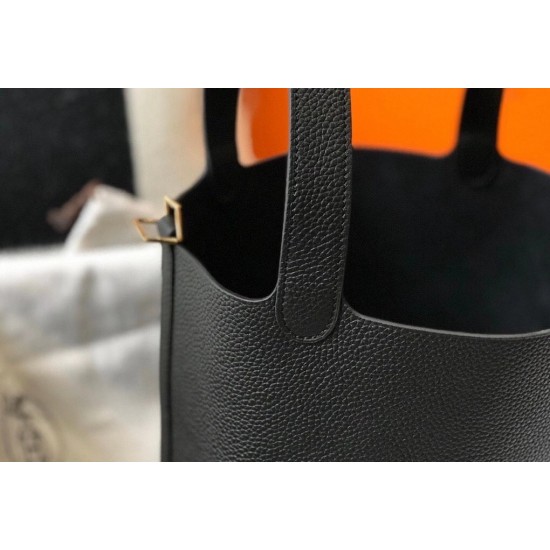 Hermes Picotin Lock 22 Bag In Black Clemence Leather