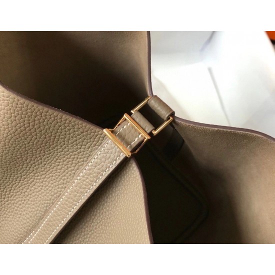 Hermes Picotin Lock 22 Bag In Taupe Clemence Leather