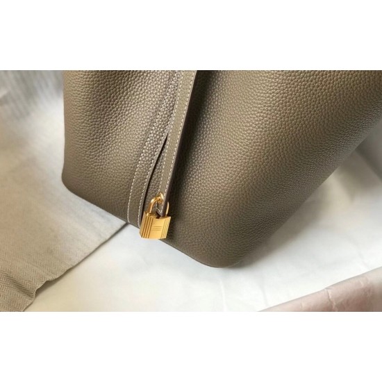 Hermes Picotin Lock 22 Bag In Taupe Clemence Leather