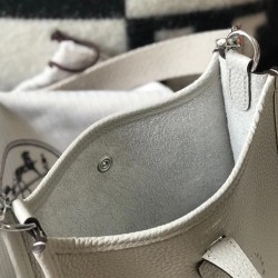 Hermes Evelyne III TPM Mini Bag In Pearl Grey Clemence Leather