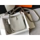 Hermes Evelyne III TPM Mini Bag In Pearl Grey Clemence Leather