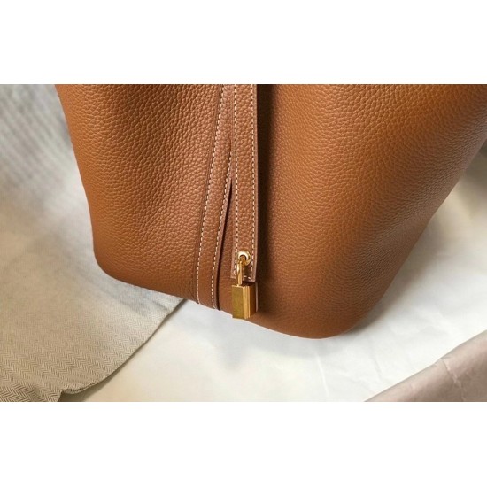 Hermes Picotin Lock 22 Bag In Gold Clemence Leather