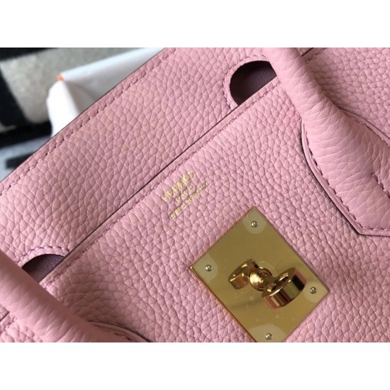 Hermes Birkin 35cm Bag In Pink Clemence Leather GHW