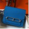 Hermes Sac Roulis Mini Bag In Blue Hydra Evercolor Calfskin