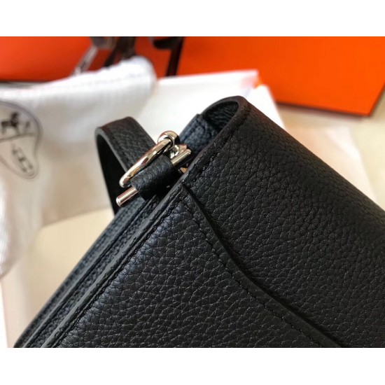 Hermes Sac Roulis Mini Bag In Black Evercolor Calfskin