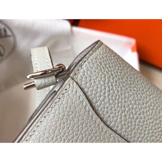 Hermes Sac Roulis Mini Bag In Pearl Grey Evercolor Calfskin