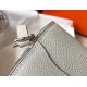 Hermes Sac Roulis Mini Bag In Pearl Grey Evercolor Calfskin