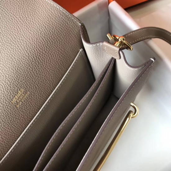 Hermes Sac Roulis Mini Bag In Grey Evercolor Calfskin