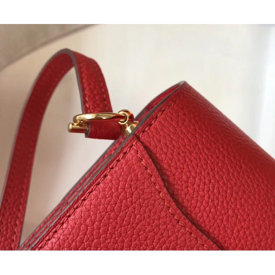 Hermes Sac Roulis Mini Bag In Red Evercolor Calfskin