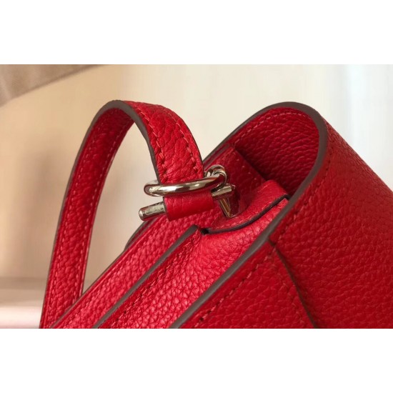 Hermes Sac Roulis Mini Bag In Red Evercolor Calfskin