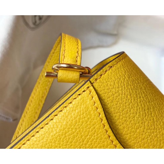 Hermes Sac Roulis Mini Bag In Yellow Evercolor Calfskin