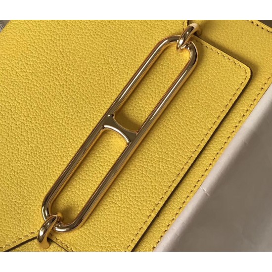 Hermes Sac Roulis Mini Bag In Yellow Evercolor Calfskin