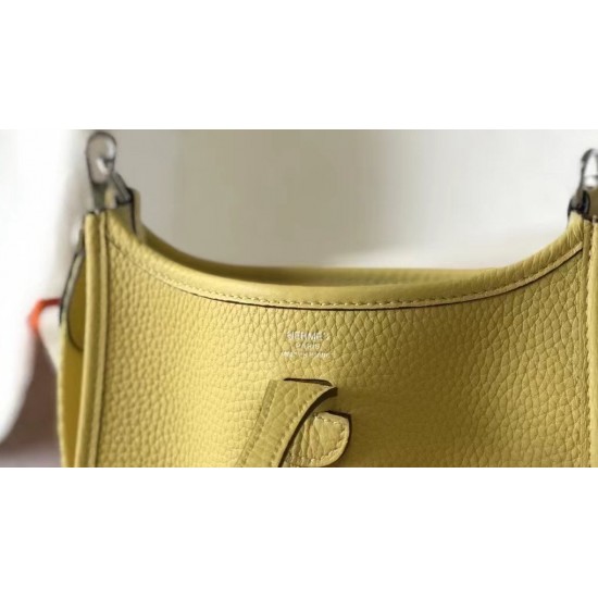 Hermes Evelyne III Mini Bag In Jaune Poussin Clemence Leather