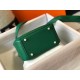 Hermes Lindy Mini Bag In Green Clemence Calfskin