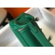 Hermes Lindy Mini Bag In Green Clemence Calfskin