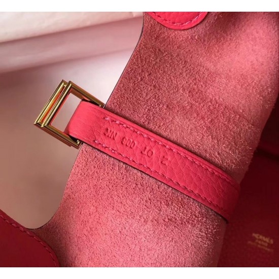 Hermes Picotin Lock 22 Bag In Rose Lipstick Clemence Leather