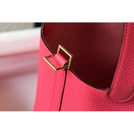 Hermes Picotin Lock 22 Bag In Rose Lipstick Clemence Leather