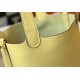 Hermes Picotin Lock 22 Bag In Jaune Poussin Clemence Leather