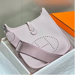 Hermes Evelyne III 29 Bag in Mauve Pale Clemence Leather