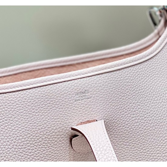 Hermes Evelyne III 29 Bag in Mauve Pale Clemence Leather