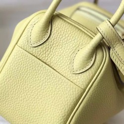 Hermes Lindy Mini Bag In Jaune Poussin Clemence Calfskin