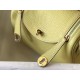 Hermes Lindy Mini Bag In Jaune Poussin Clemence Calfskin