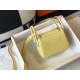 Hermes Lindy Mini Bag In Jaune Poussin Clemence Calfskin