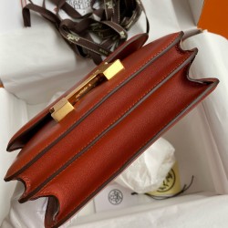 Hermes Constance 18 Handmade Bag In Sienna Swift Calfskin