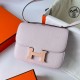 Hermes Constance 18 Handmade Bag In Mauve Pale Chevre Mysore Leather