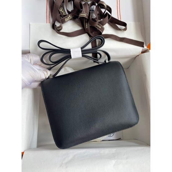 Hermes Constance 18 Handmade Bag In Black Swift Calfskin