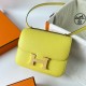 Hermes Constance 18 Handmade Bag In Lime Evercolor Calfskin