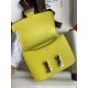 Hermes Constance 18 Handmade Bag In Lime Epsom Calfskin