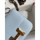 Hermes Constance 18 Handmade Bag In Blue Brume Epsom Calfskin