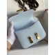 Hermes Constance 18 Handmade Bag In Blue Brume Epsom Calfskin