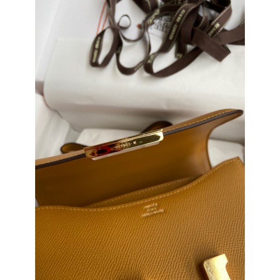 Hermes Constance 18 Handmade Bag In Sesame Epsom Calfskin