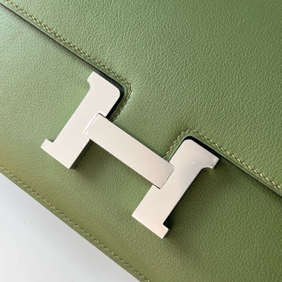 Hermes Constance Elan Handmade Bag In Canopee Evercolor Calfskin