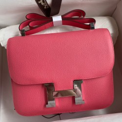 Hermes Constance 24 Handmade Bag In Rose Lipstick Epsom Calfskin