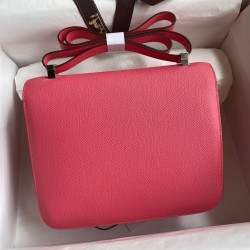 Hermes Constance 24 Handmade Bag In Rose Lipstick Epsom Calfskin