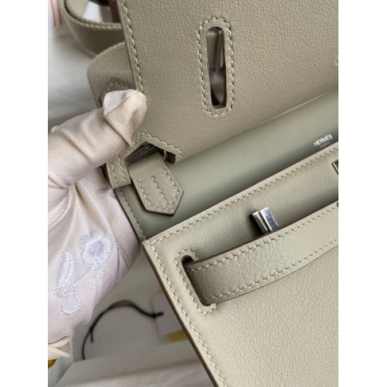 Hermes Jypsiere Mini Handmade Bag In Grey Swift Calfskin